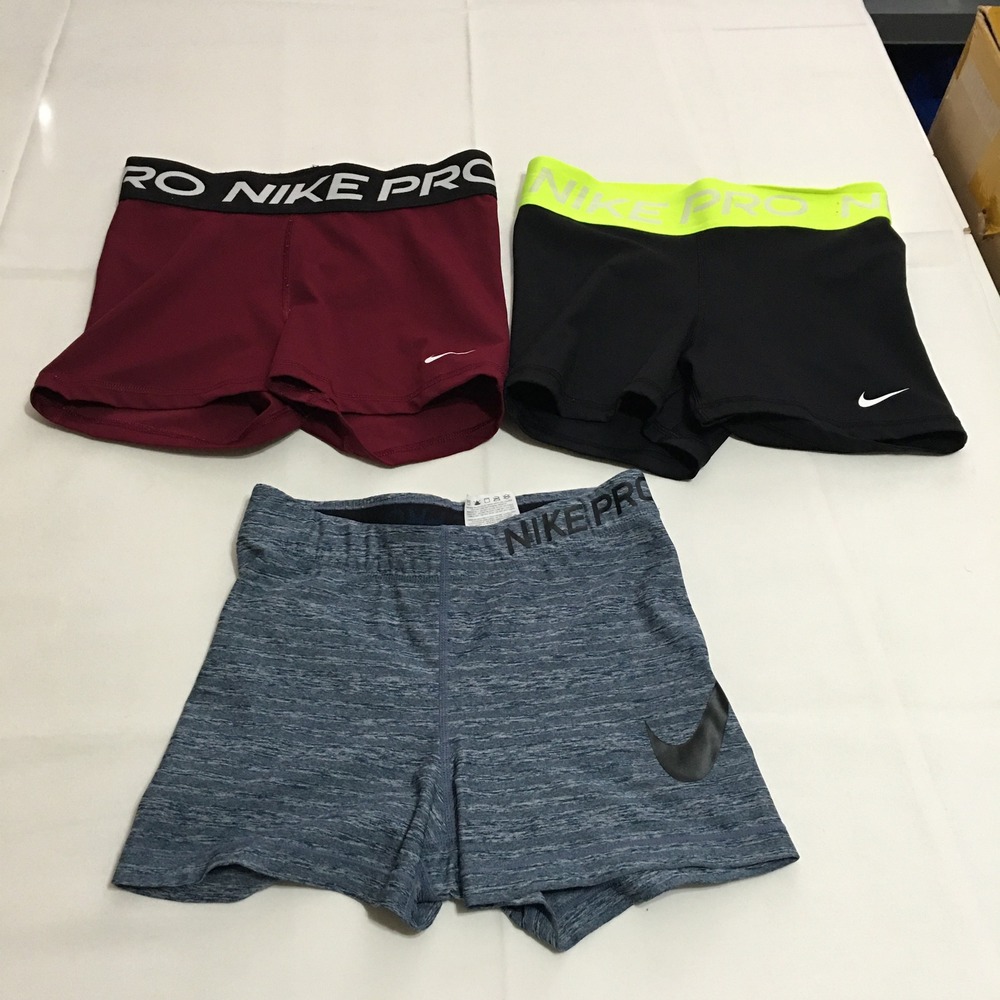 Lot of 3 Nike Pro Womens Shorts Small Multicolor